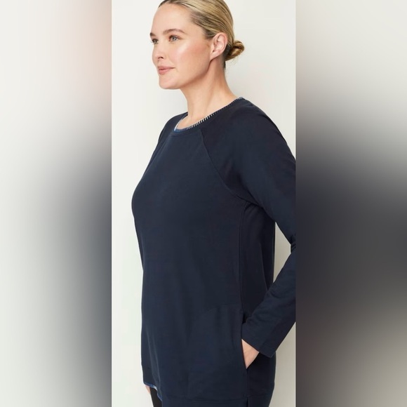 J. Jill Fit Ombré-Stitched Tunic Sweatshirt Medium with Pockets - Picture 3 of 11